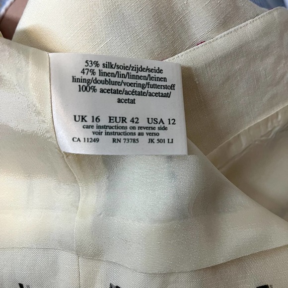 Laura Ashley Floral Embroidered Silk Dress Jacket Fancy Size US 12 - Picture 9 of 10